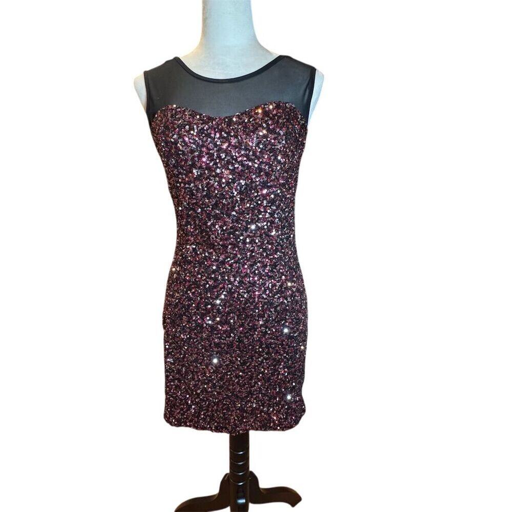 SisterS Point Women's Sequin Bodycon Party Dress Multicolor Size M